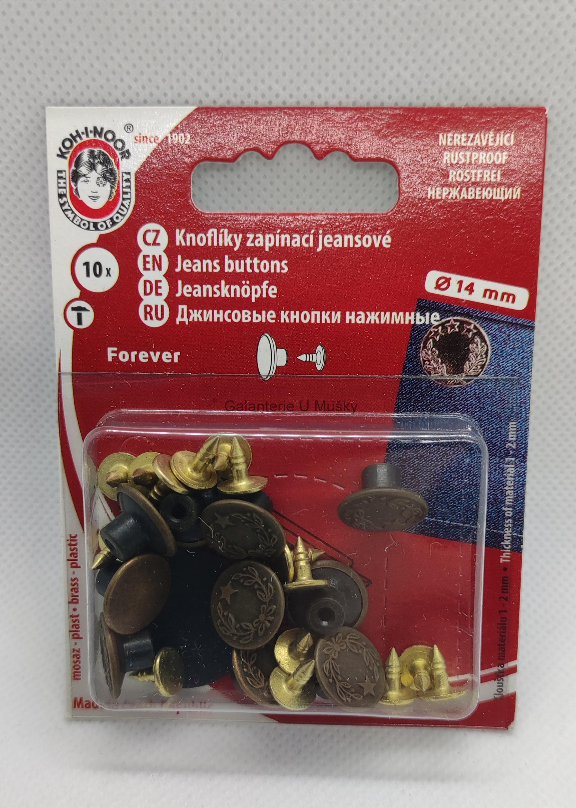 Knoflík riflový FOREVER 5 staromosaz - blistr