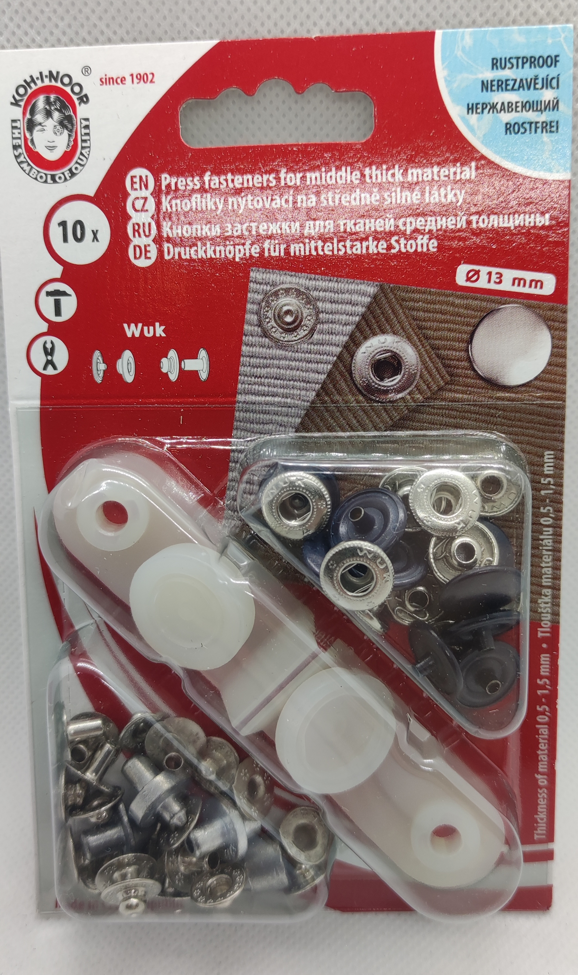 Knoflík WUK 5/4 blistr - 959 - černá
