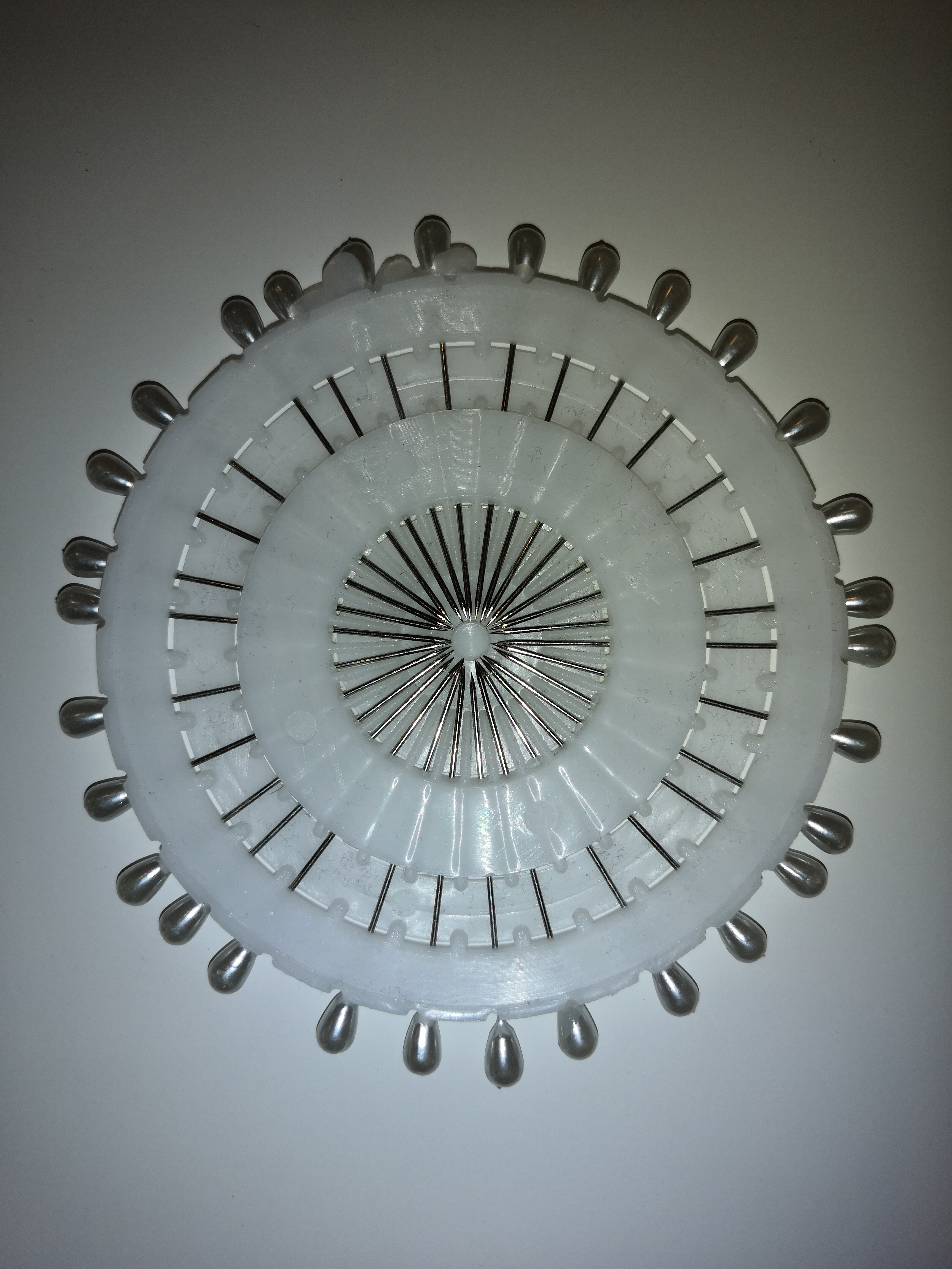 Špendlík bílá hlavička 50MM, 30ks