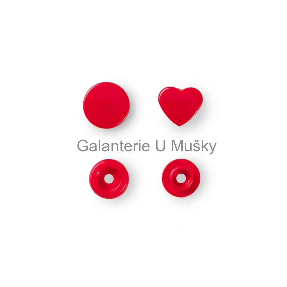 patentky "Color snaps" - 338 - červená - srdce