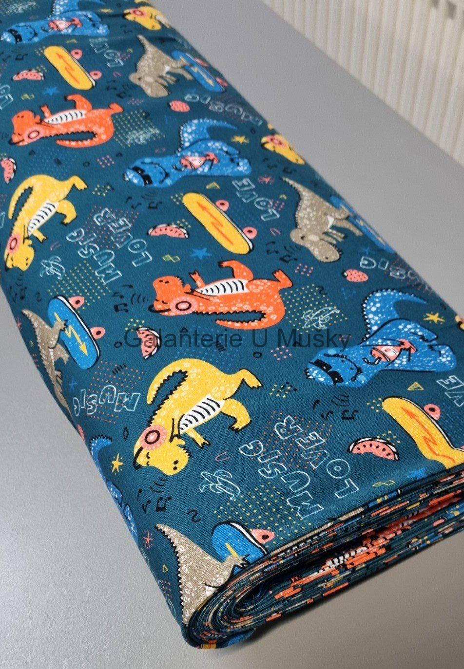 Úplet s elastanem - Dino music lover 180g