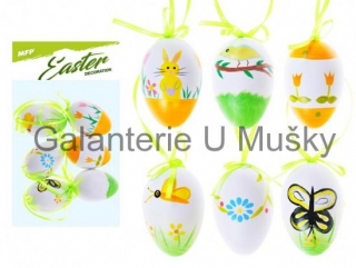 Vajíčka plast 6cm - modrá kytka