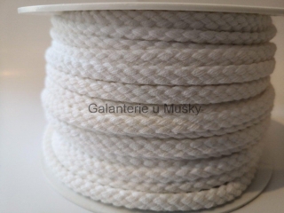 Šňůra proplétaná 5,3 mm bílá - Oeko-tex standard 100