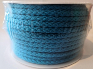 Šňůra proplétaná 5,3 mm tyrkysová - Oeko-tex standard 100