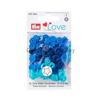 patentky "Color snaps" PRYM LOVE - 060 - hvězdičky modrotyrkysové