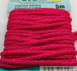Šňůra oděvní PES 4 mm - karta 5 m - 13-3358 - gerbera