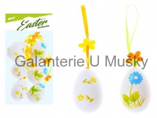 Vajíčka plast 6cm - žlutá kytka