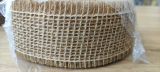 Stuha jutová 40 mm - řezaná - 715 - přírodní
