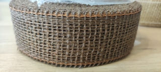 Stuha jutová 40 mm - řezaná - 718 - hnědá