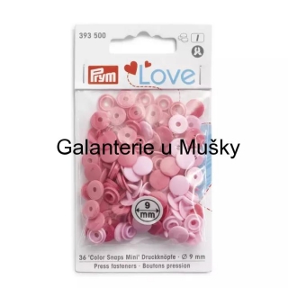 Patentky MINI "Color snaps" PRYM - 500 - růžový mix LOVE